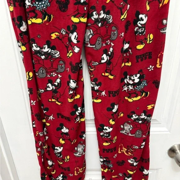 Disney Red Mickey Mouse Print Pajama Lounge Pants, Size Small (18-8) - Picture 8 of 12